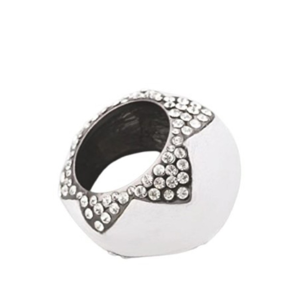 House of Harlow Statement Ring White Dome Crystal Pave Ring - Picture 2 of 13